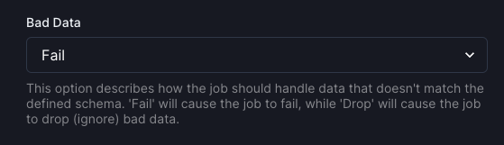 Bad data dropdown