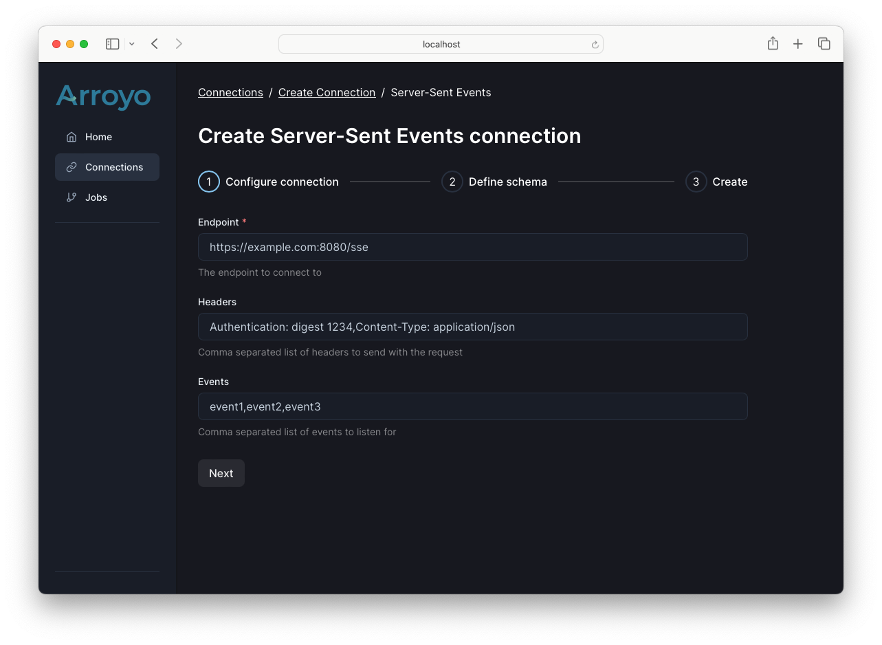 SSE creation flow